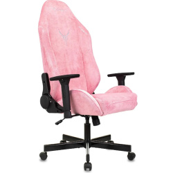 Кресло игровое Knight N1 Fabric розовый Velvet 36 (ткань, 150кг, крестовина металл, колесики полиуретан, подголовник, поддержка поясницы)