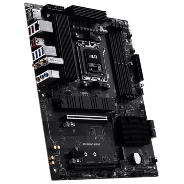 Материнская плата MSI PRO B850-S WIFI6E (AM5, AMD B850, ATX, 4xDDR5 5600 МГц, 4xSATA, 2xM.2, 2хPCI-E x16, 1хPCI-E x1, HDM/DP, Wi-Fi, Bluetooth)