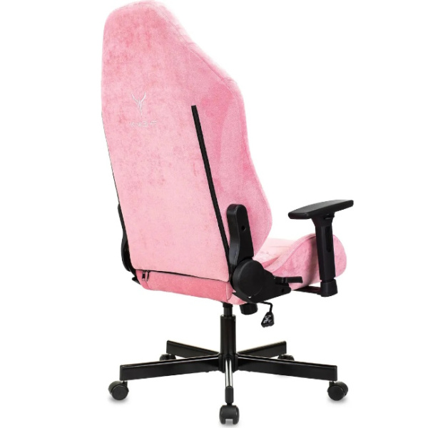 Кресло игровое Knight N1 Fabric розовый Velvet 36 (ткань, 150кг, крестовина металл, колесики полиуретан, подголовник, поддержка поясницы)